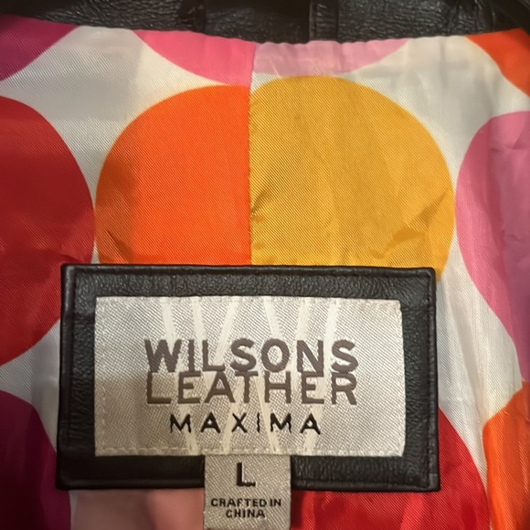 WILSON LEATHER MAXIMA,BLACK JACKET!,size L - Picture 14 of 16